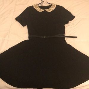Black/Cream "Wednesday Addams" Dress
